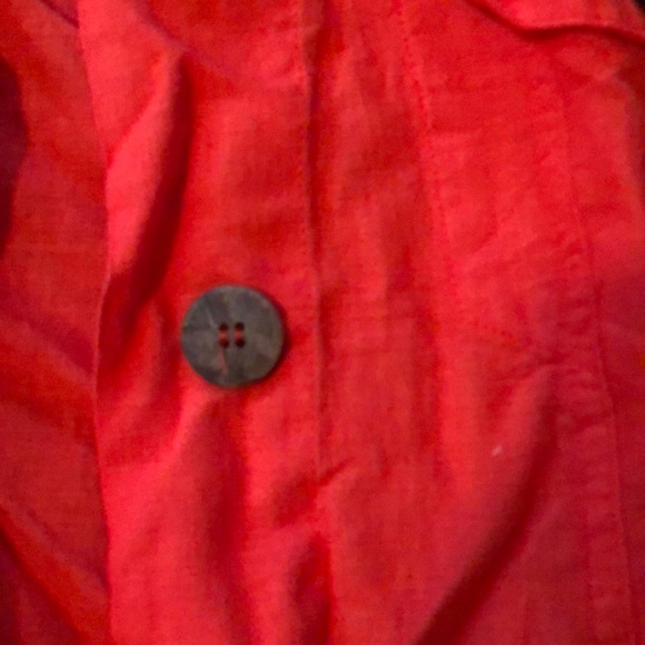Zara red linen jacket with coconut buttons - Picture 3 of 3